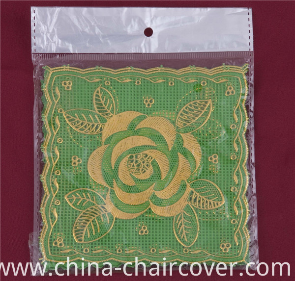 12.5*12.5cm Pink Lace Gold PVC Tablemat Popular Use Home/Coffee